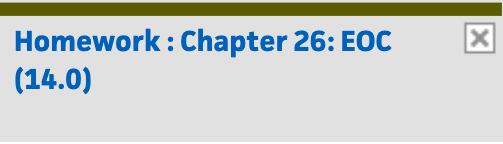 Example of an assignment in the gradebook that belongs to the grading category Homework.