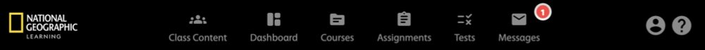 On the instructor dashboard, "Messages" has the label "1", meaning there is a new message.