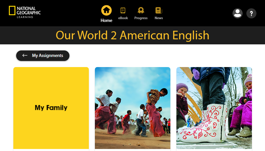 The home page for young learners.