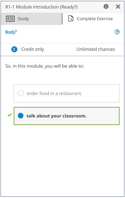 example of exercise activities displayed in a mobile browser tab