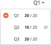 Question dropdown with a comment on question 2.