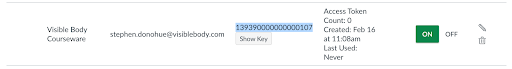 Developer Key ID is shown above the Show Key button