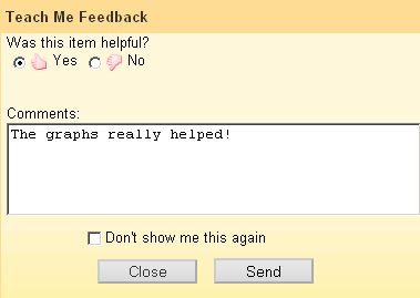 teach me feedback window