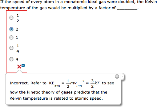 question with feedback bubble expanded to show feedback text