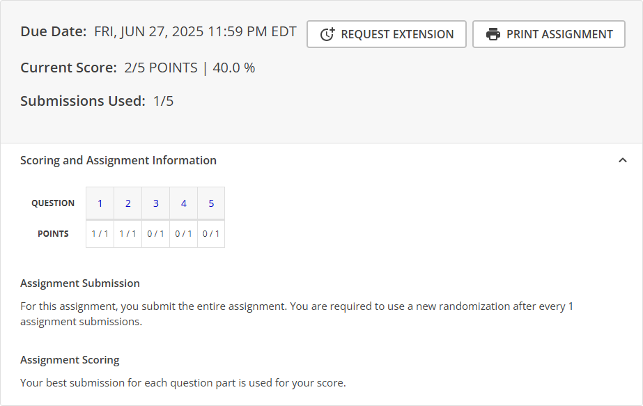 submission count shown at the top of the assignment