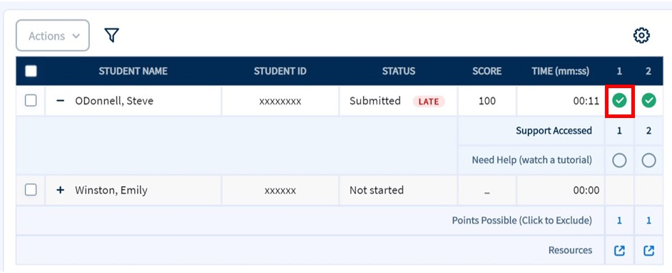 Big Ideas Math: Modifying Student Scores