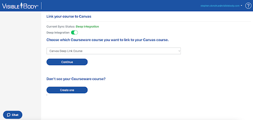 Link your Course to Canvas page