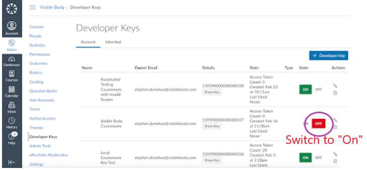 Off keys are marked with red "Off" boxes