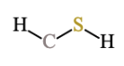 A carbon atom connected to a sulfur atom and a hydrogen atom by single bonds. The sulfur atom is connected to another hydrogen atom by a single bond.