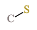 A carbon atom and a sulfur atom connected by a single bond.